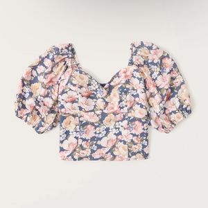 Abercrombie & Fitch Corset Puff Sleeve Top
